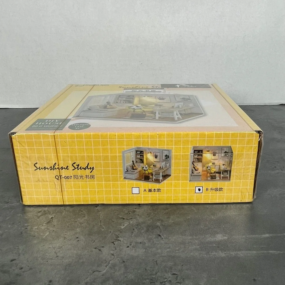 Room Box DIY Miniature Study‎ Room Sunshine Study LED Lights Learn Work Game